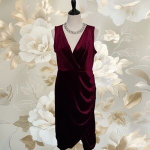 Red Asymmetrical Ruched Sheath Dress